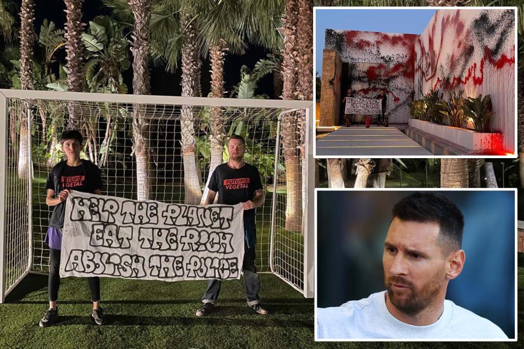 Climate activists trash Lionel Messi’s $12m Ibiza mansion: ‘Eat the rich’